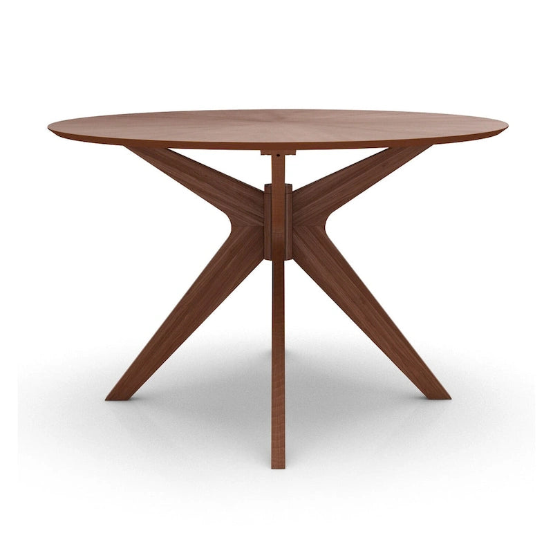 Mesa de comedor redonda de nogal / carbón / roble / tan / negro – 4 asientos