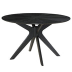 Mesa de comedor redonda de nogal / carbón / roble / tan / negro – 4 asientos
