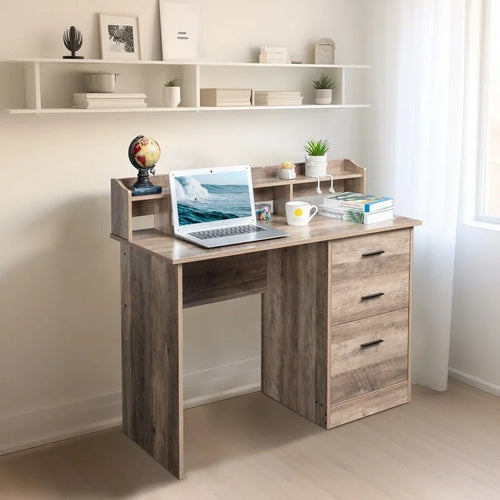 43.31 3 Drawers Wooden Computer Desk with Letter File Cabinet