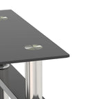 Mesa auxiliar cuadrada de cristal templado en negro/blanco/transparente, juego de 2