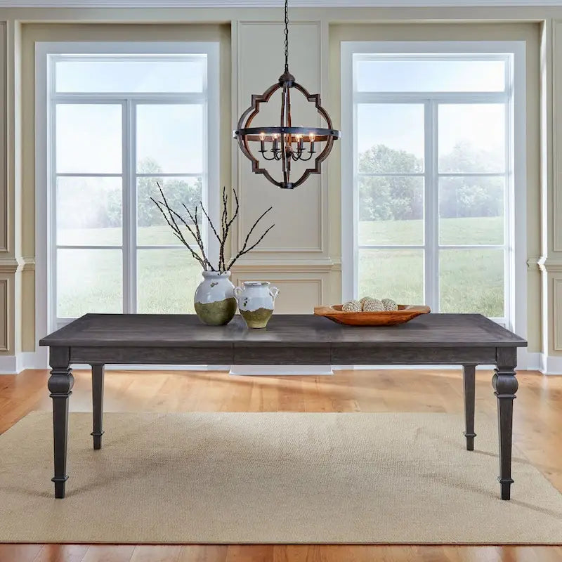Mesa de comedor de roble marrón oscuro – Redonda/Rectangular, Capacidad para 6-10 personas