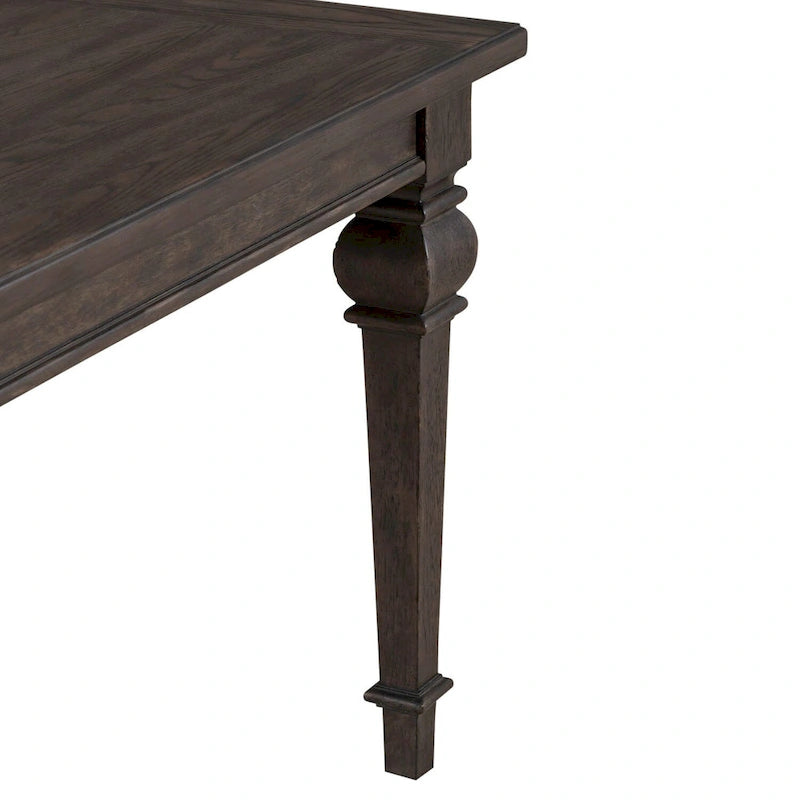 Mesa de comedor de roble marrón oscuro – Redonda/Rectangular, Capacidad para 6-10 personas