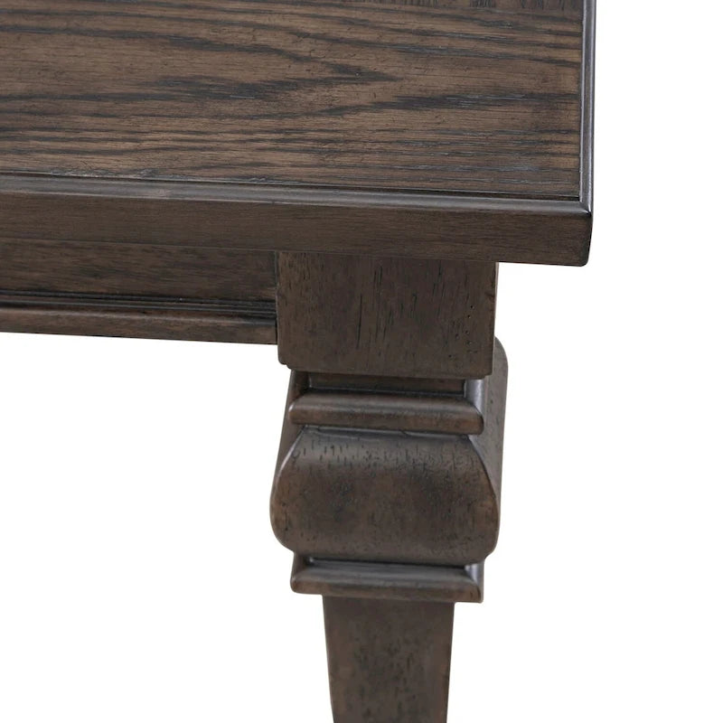 Mesa de comedor de roble marrón oscuro – Redonda/Rectangular, Capacidad para 6-10 personas