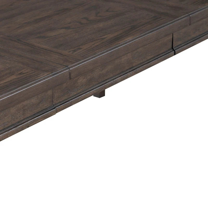 Mesa de comedor de roble marrón oscuro – Redonda/Rectangular, Capacidad para 6-10 personas