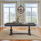 Mesa de comedor de roble marrón oscuro – Redonda/Rectangular, Capacidad para 6-10 personas