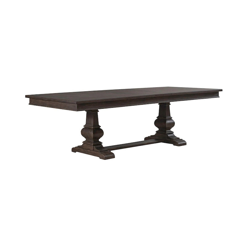 Mesa de comedor de roble marrón oscuro – Redonda/Rectangular, Capacidad para 6-10 personas