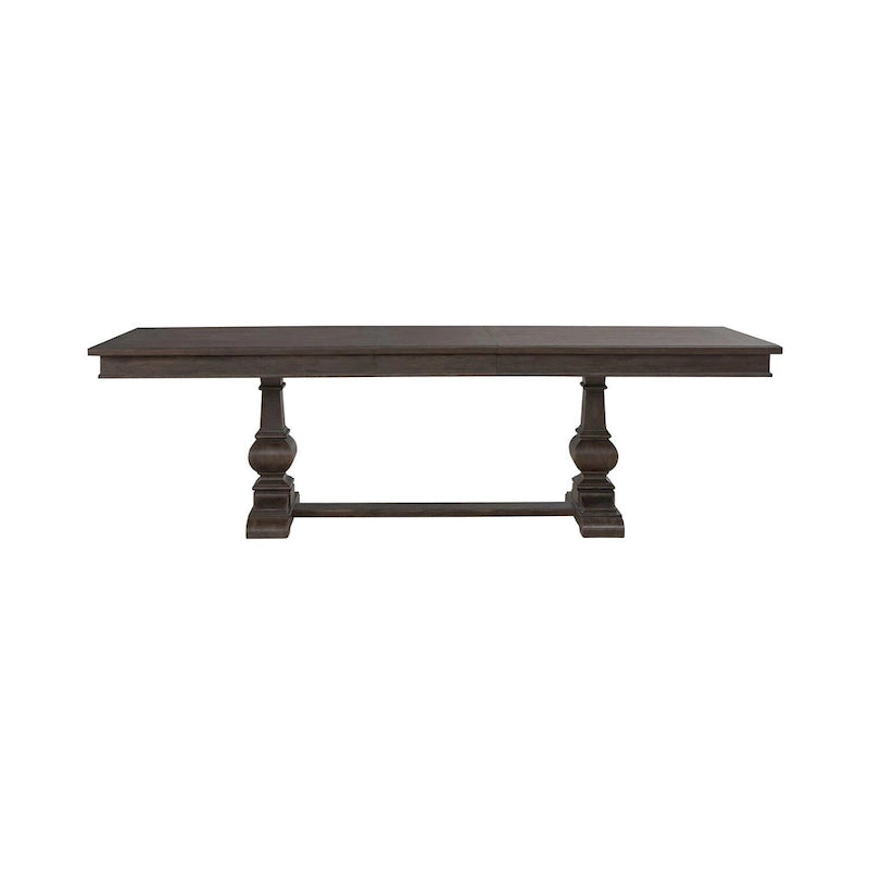Mesa de comedor de roble marrón oscuro – Redonda/Rectangular, Capacidad para 6-10 personas