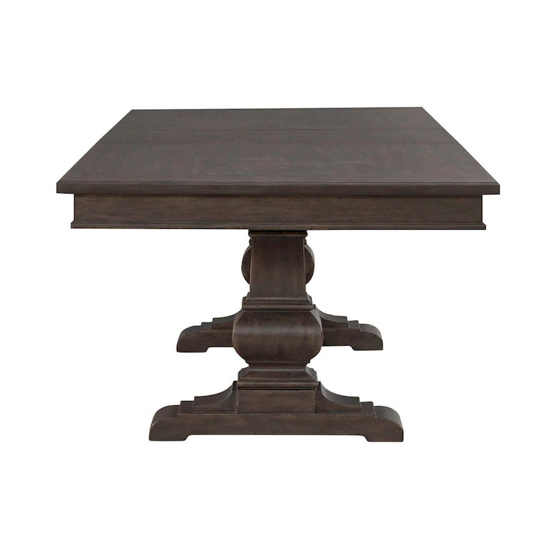 Mesa de comedor de roble marrón oscuro – Redonda/Rectangular, Capacidad para 6-10 personas