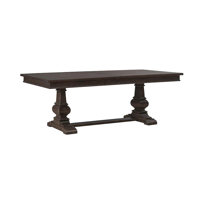 Mesa de comedor de roble marrón oscuro – Redonda/Rectangular, Capacidad para 6-10 personas