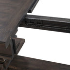 Mesa de comedor de roble marrón oscuro – Redonda/Rectangular, Capacidad para 6-10 personas