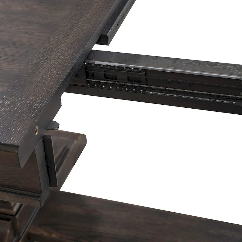 Mesa de comedor de roble marrón oscuro – Redonda/Rectangular, Capacidad para 6-10 personas