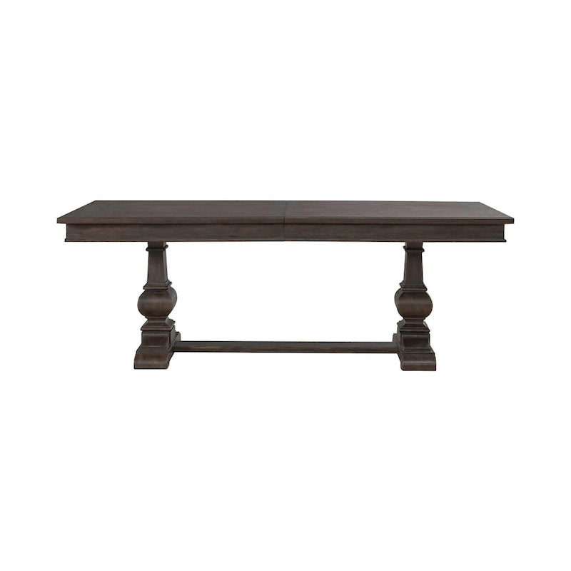 Mesa de comedor de roble marrón oscuro – Redonda/Rectangular, Capacidad para 6-10 personas