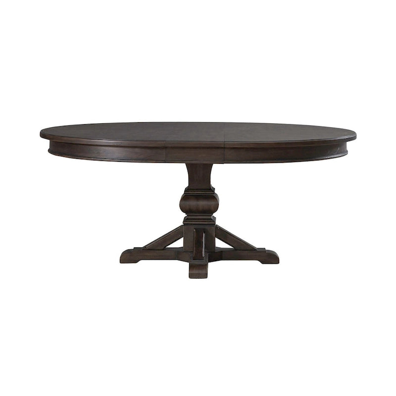 Mesa de comedor de roble marrón oscuro – Redonda/Rectangular, Capacidad para 6-10 personas