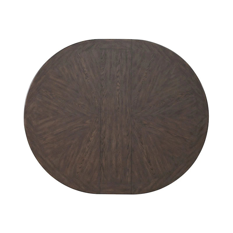 Mesa de comedor de roble marrón oscuro – Redonda/Rectangular, Capacidad para 6-10 personas