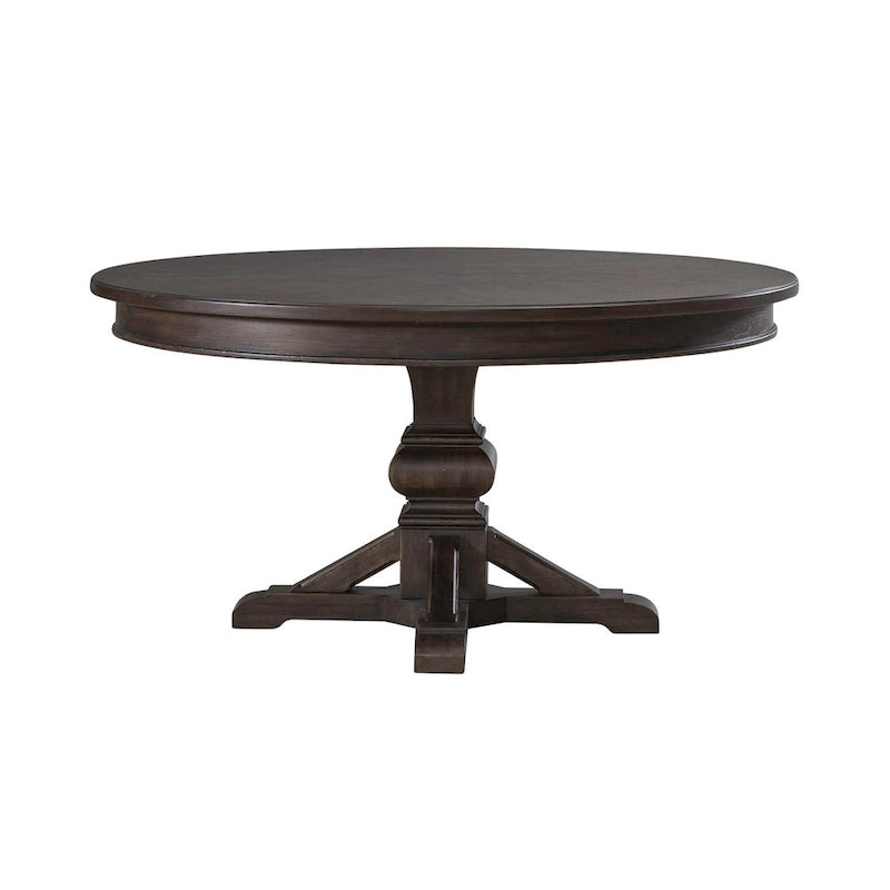 Mesa de comedor de roble marrón oscuro – Redonda/Rectangular, Capacidad para 6-10 personas