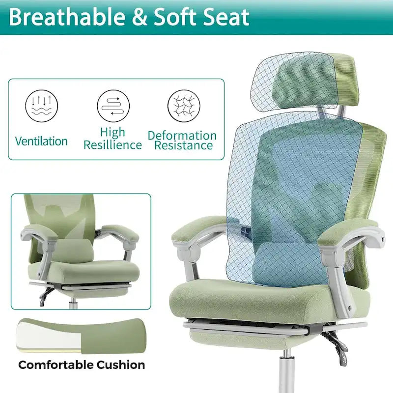 Sillón reclinable negro de respaldo alto con reposapiés, para 1 persona