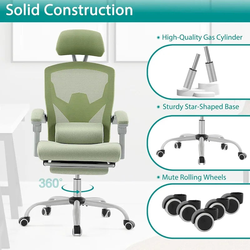 Sillón reclinable negro de respaldo alto con reposapiés, para 1 persona