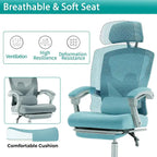 Sillón reclinable negro de respaldo alto con reposapiés, para 1 persona
