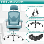 Sillón reclinable negro de respaldo alto con reposapiés, para 1 persona