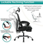Sillón reclinable negro de respaldo alto con reposapiés, para 1 persona