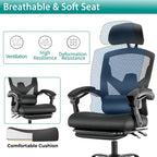 Sillón reclinable negro de respaldo alto con reposapiés, para 1 persona