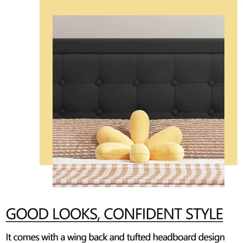 Estructura de cama tipo plataforma con capitoné de terciopelo (Negro/Blanco/Rosa/Beige) – Individual/Matrimonial/Queen/King, requiere 2 personas para el montaje