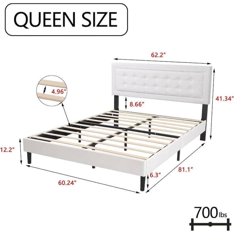 Estructura de cama tipo plataforma con capitoné de terciopelo (Negro/Blanco/Rosa/Beige) – Individual/Matrimonial/Queen/King, requiere 2 personas para el montaje