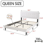 Estructura de cama tipo plataforma con capitoné de terciopelo (Negro/Blanco/Rosa/Beige) – Individual/Matrimonial/Queen/King, requiere 2 personas para el montaje