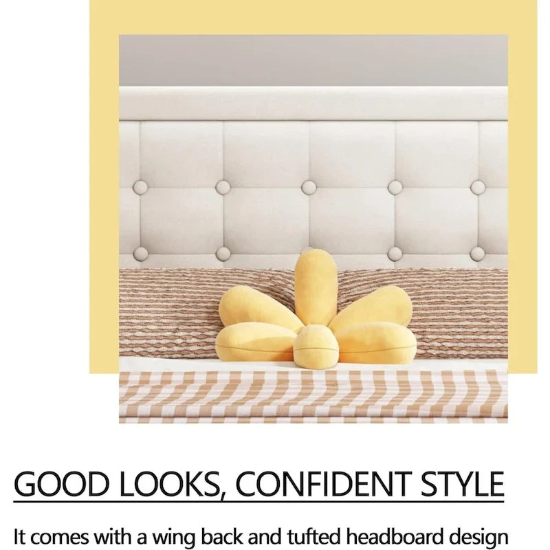 Estructura de cama tipo plataforma con capitoné de terciopelo (Negro/Blanco/Rosa/Beige) – Individual/Matrimonial/Queen/King, requiere 2 personas para el montaje