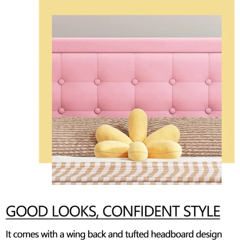 Estructura de cama tipo plataforma con capitoné de terciopelo (Negro/Blanco/Rosa/Beige) – Individual/Matrimonial/Queen/King, requiere 2 personas para el montaje