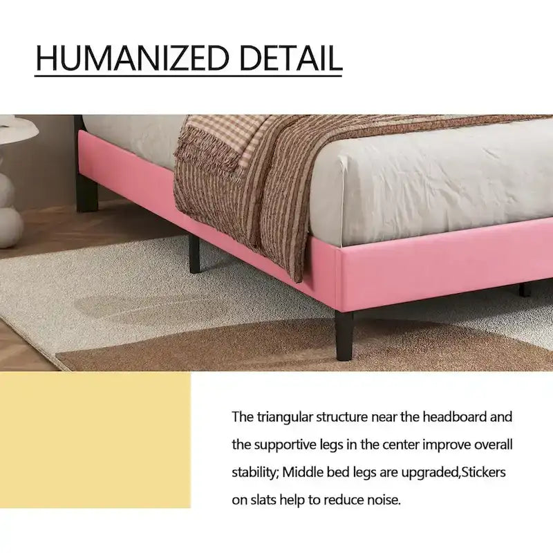 Estructura de cama tipo plataforma con capitoné de terciopelo (Negro/Blanco/Rosa/Beige) – Individual/Matrimonial/Queen/King, requiere 2 personas para el montaje