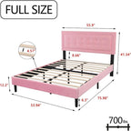Estructura de cama tipo plataforma con capitoné de terciopelo (Negro/Blanco/Rosa/Beige) – Individual/Matrimonial/Queen/King, requiere 2 personas para el montaje