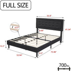 Estructura de cama tipo plataforma con capitoné de terciopelo (Negro/Blanco/Rosa/Beige) – Individual/Matrimonial/Queen/King, requiere 2 personas para el montaje