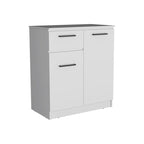 Cómoda Gabinete de 2 Puertas Blanca/Negra con Cajón Único