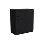 Cómoda Gabinete de 2 Puertas Blanca/Negra con Cajón Único