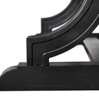 Mesa de comedor rústica negra, base de caballete, para 6 personas
