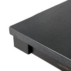 Mesa de comedor rústica negra, base de caballete, para 6 personas