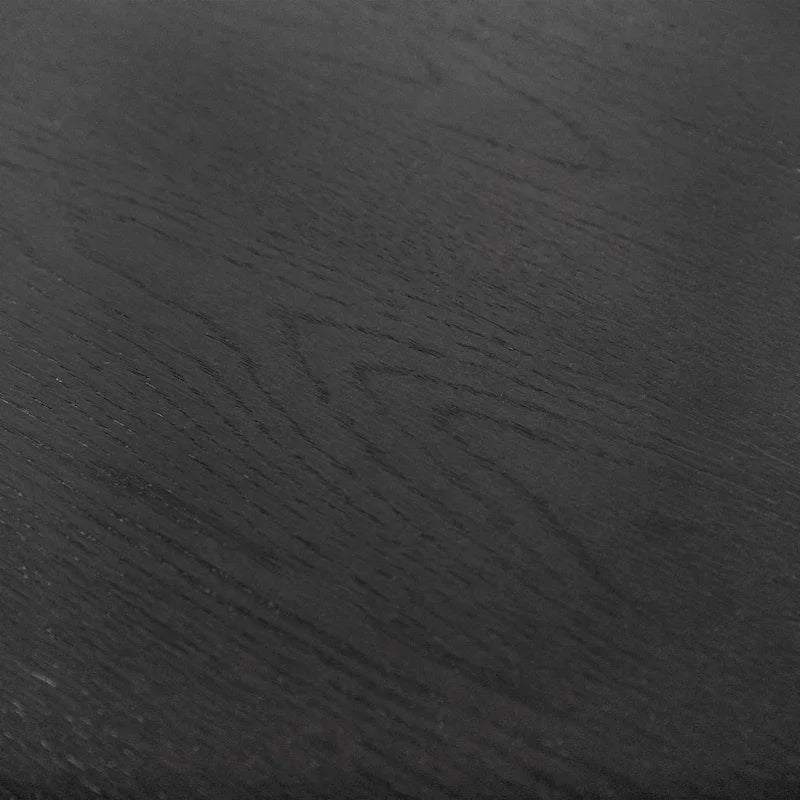 Mesa de comedor rústica negra, base de caballete, para 6 personas