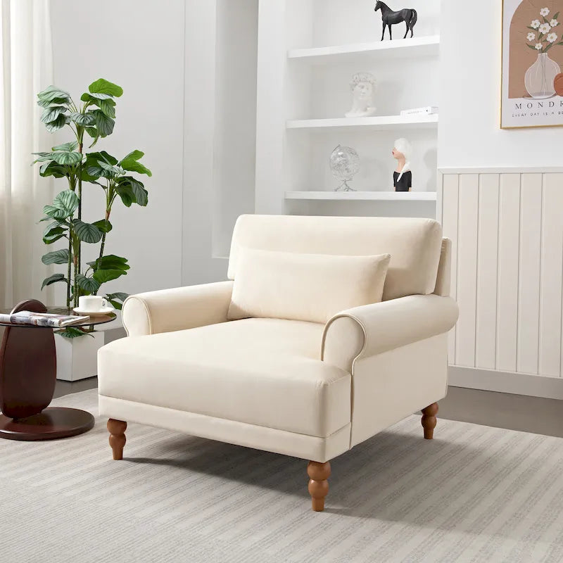 Sillón de exterior con respaldo de listones, 1 plaza – Beige / Blanco / Verde