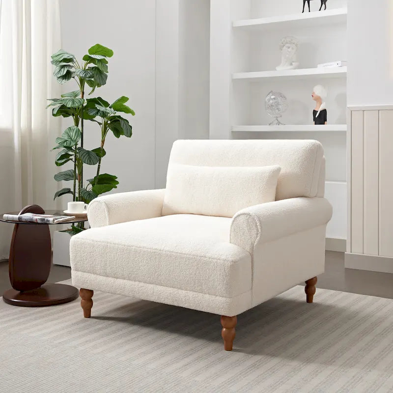 Sillón de exterior con respaldo de listones, 1 plaza – Beige / Blanco / Verde