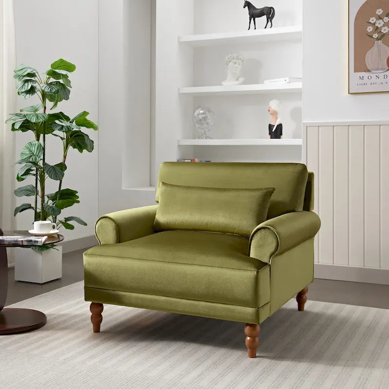 Sillón de exterior con respaldo de listones, 1 plaza – Beige / Blanco / Verde