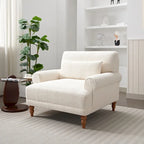 Sillón de exterior con respaldo de listones, 1 plaza – Beige / Blanco / Verde