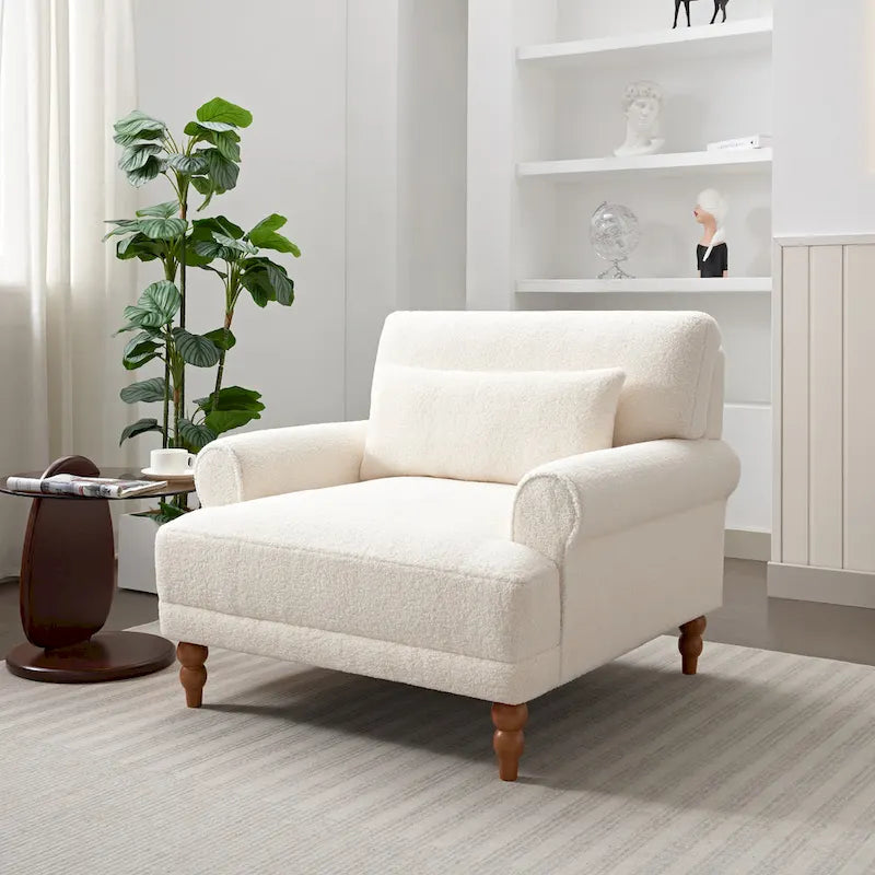 Sillón de exterior con respaldo de listones, 1 plaza – Beige / Blanco / Verde