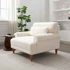 Sillón de exterior con respaldo de listones, 1 plaza – Beige / Blanco / Verde