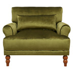 Sillón de exterior con respaldo de listones, 1 plaza – Beige / Blanco / Verde