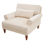 Sillón de exterior con respaldo de listones, 1 plaza – Beige / Blanco / Verde