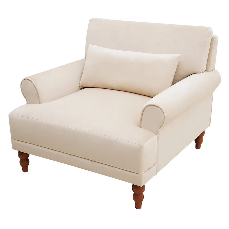 Sillón de exterior con respaldo de listones, 1 plaza – Beige / Blanco / Verde