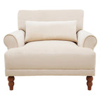 Sillón de exterior con respaldo de listones, 1 plaza – Beige / Blanco / Verde