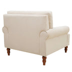 Sillón de exterior con respaldo de listones, 1 plaza – Beige / Blanco / Verde