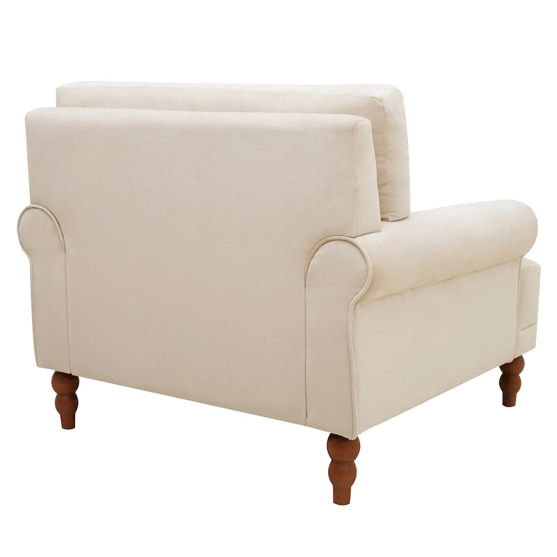 Sillón de exterior con respaldo de listones, 1 plaza – Beige / Blanco / Verde